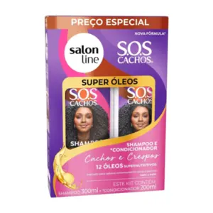 Kit Shampoo e Condicionador Salon Line S.O.S Cachos Super Óleos Nutrição Profunda Com 300 ml e 200 ml