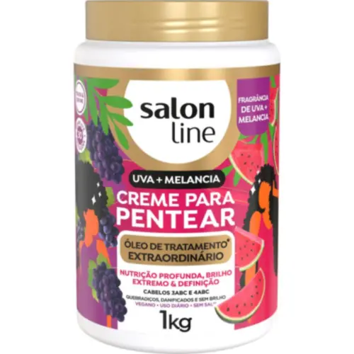 Creme para Pentear Salon Line Uva e Melancia Com 1000 g