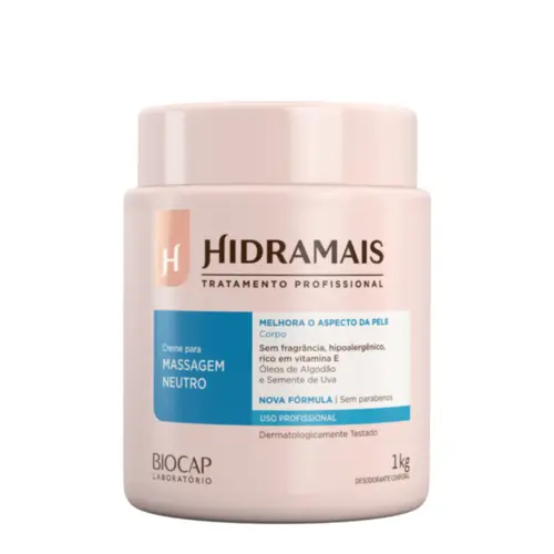 Creme para Massagem neutro Hidramais fórmula neutra Com 1 kg