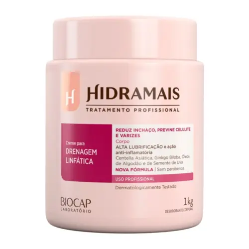 Creme para drenagem linfática Hidramais Alta lubrificação Com 1 kg