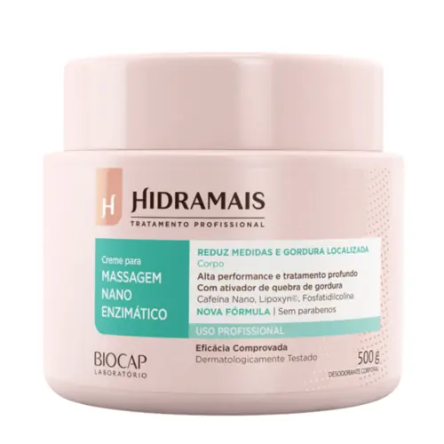Creme para Massagem Hidramais Nano Enzimático Com 500 g