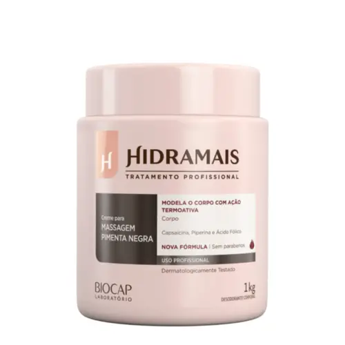 Creme para Massagem Hidramais Pimenta Negra Nano Caffein Com 1 kg