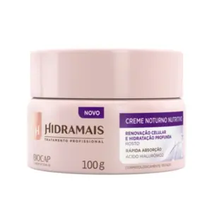 Hidratante Facial Hidramais noturno nutritivo com ácido hialurônico e d-pantenol Com 100 g