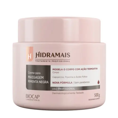 Creme para Massagem Hidramais Modelador Pimenta Negra Com 500 g