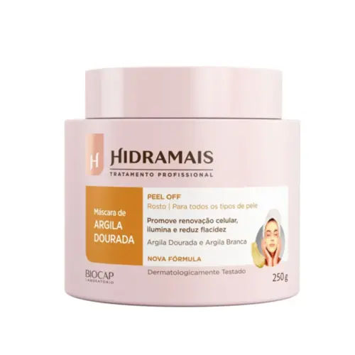 Máscara Facial Hidramais Argila Dourada Peel Off Com 250 g