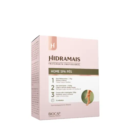 Kit Home Spa Pés Hidramais Sais Relaxantes 75g Esfoliante 120ml Creme Nutritivo 50g Com 3 unidades