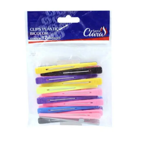 Clips de Cabelo Santa Clara plástico Com 12 unidades