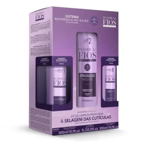 Kit Selagem Plástica dos Fios Cadiveu Ativo Liso Máximo e Máscara Restauradora Com 1 litro e 2 unidades de 300 ml
