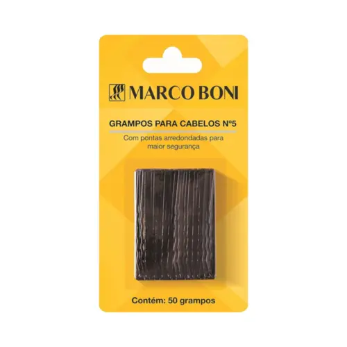 Grampo para Cabelo Marco Boni 1340 nº 5 Preto Com 50 unidades