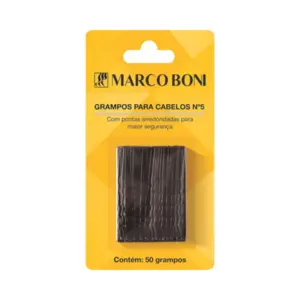Grampo para Cabelo Marco Boni 1340 nº 5 Preto Com 50 unidades