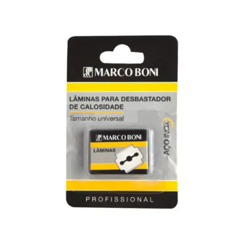 Lâminas para desbastador de Calos Marco Boni MB 9500 aço inox tamanho universal Com 8 unidades