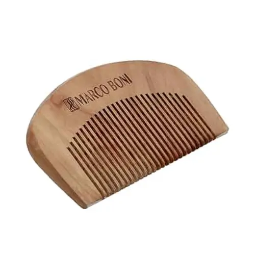 Pente de madeira para barba e bigode Marco Boni ref 0252 Com 1 unidade