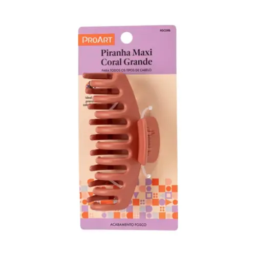 Piranha de Cabelo ProArt Maxi Coral Grande Com 1 unidade