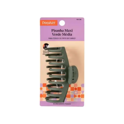 Piranha para Cabelo Proart Maxi Média Verde Com 1 unidade