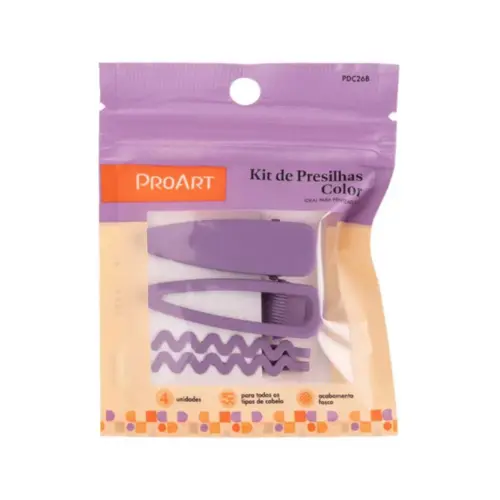 Kit de Presilhas Proart Design em ondas acabamento fosco roxo Com 4 unidades