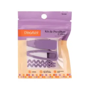 Kit de Presilhas Proart Design em ondas acabamento fosco roxo Com 4 unidades