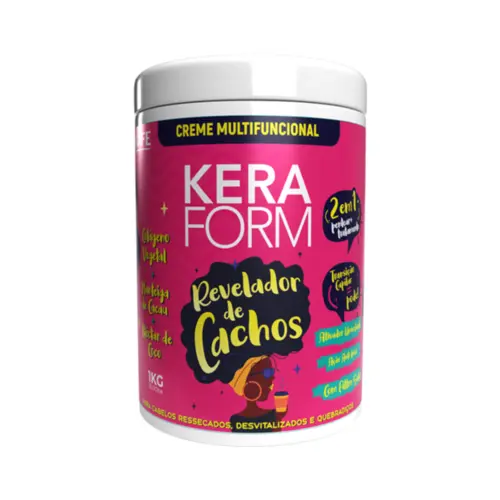 Creme Multifuncional revelador de Cachos Skafe Keraform para definição e hidratação dos fios Com 1 kg