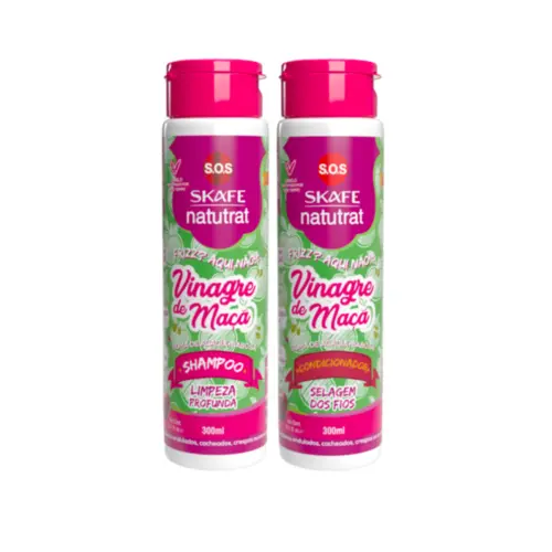 Kit Shampoo e Condicionador Skafe Natutrat S.O.S Vinagre de Maçã Com 600 ml