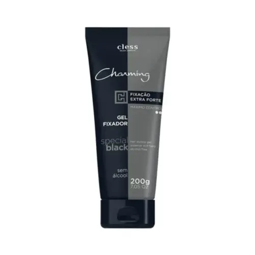 Gel Fixador Cless Charming Black Extra Forte Com 200 g