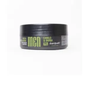Pasta Modeladora para Cabelo e barba Verde Brasil efeito matte alta Fixação Com 50 g