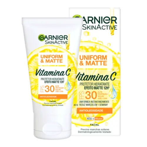 Hidratante Facial Garnier Skinactive Uniform&Matte Vitamina C FPS30 40g