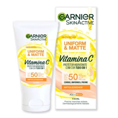 Protetor Solar Garnier Skinactive Facial Clara Uniform&Matte FPS50 40g