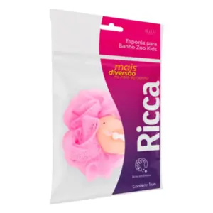 Esponja de Banho Ricca Zoo Kids R 302 Belliz formato infantil com tema animal Com 1 unidade