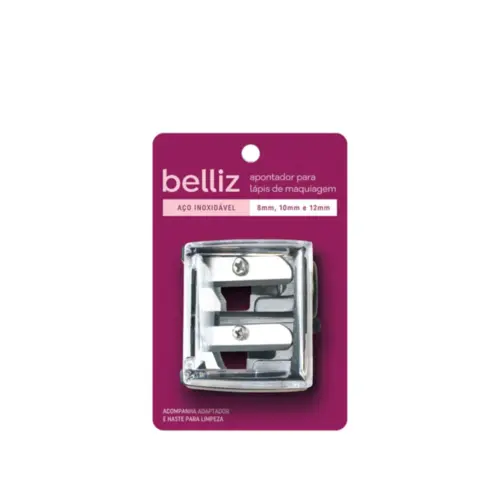 Apontador para lápis de Maquiagem Belliz entrada para 8 mm, 10 mm e 12 mm Com 1 unidade