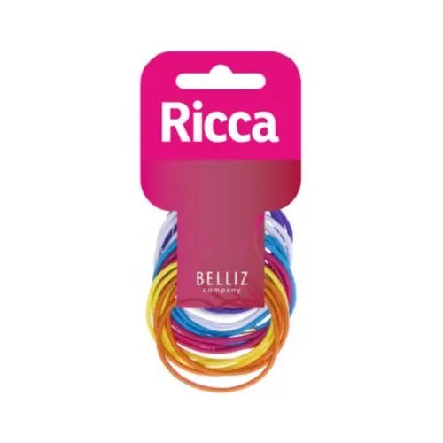 Elástico de Cabelo Ricca com metal 2 mm Com 18 unidades