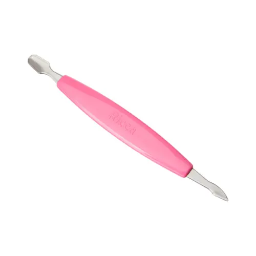 Espátula de cutícula Ricca Enox Belliz aço inoxidável com cabo em silicone ponta dupla empurrador e raspador Com 1 unida