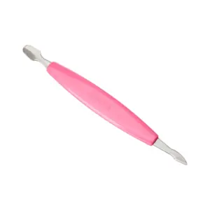 Espátula de cutícula Ricca Enox Belliz aço inoxidável com cabo em silicone ponta dupla empurrador e raspador Com 1 unida