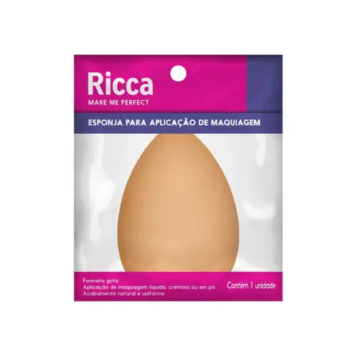 Esponja para aplicação de Maquiagem Ricca Make Up Perfect G bege Com 1 unidade