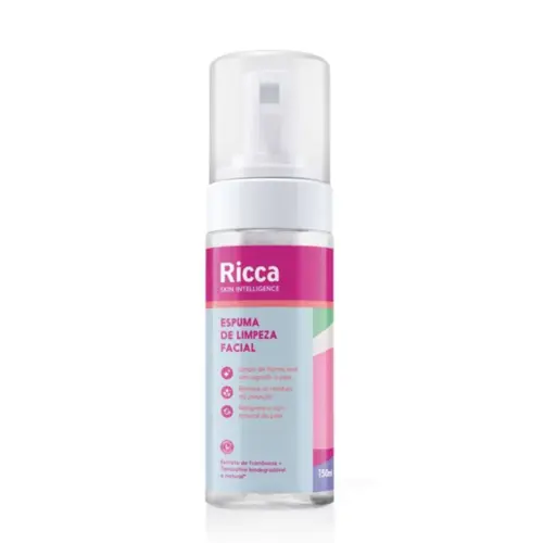 Espuma de Limpeza Facial Ricca Limpeza Facial suave e purificante Com 1 unidade