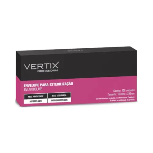 Envelope para esterilização Vertix 10x23 cm Com 100 unidades
