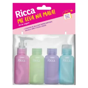 Kit frascos de viagem Ricca frascos para cosméticos Com 4 unidades