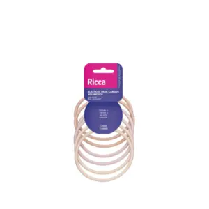 Elástico para Cabelo Ricca Invisível Volume Hair Blond Com 100 unidades