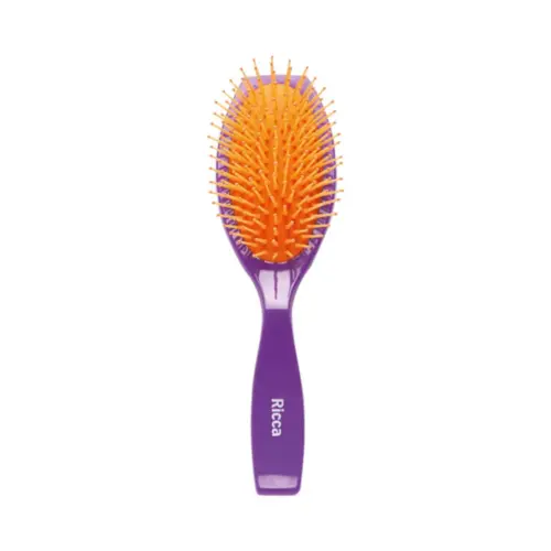 Escova Oval almofadada Ricca Purple para todos os tipos de Cabelo Com 1 unidade