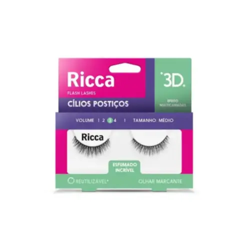 Cílios Postiços Ricca Belliz Volume 03 Médio 406 Com 1 unidade