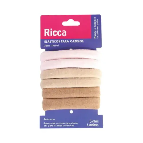 Elástico para Cabelo Ricca Grosso Blondie Com 6 unidades