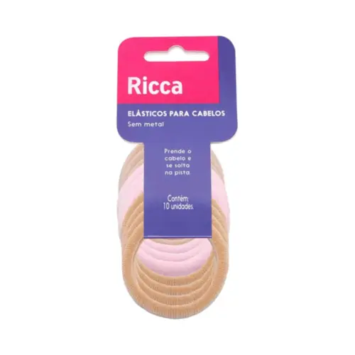 Elástico para Cabelo Ricca Médio Blondie Com 10 unidades