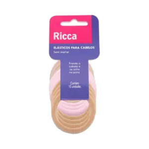 Elástico para Cabelo Ricca Médio Blondie Com 10 unidades