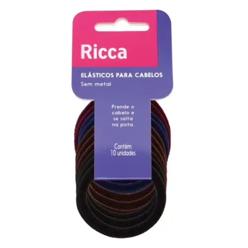 Elástico de Cabelo Ricca Médio Com 10 unidades