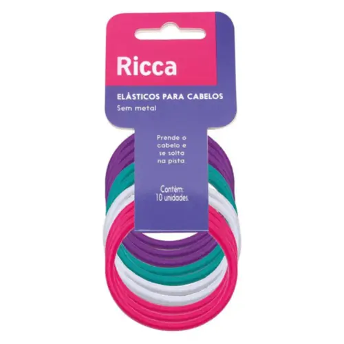 Elástico de Cabelo Ricca fino Com 10 unidades
