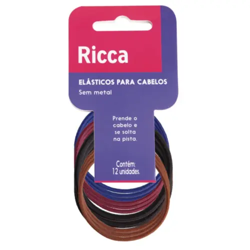 Elástico para Cabelo Ricca Fino Winter Com 12 unidades