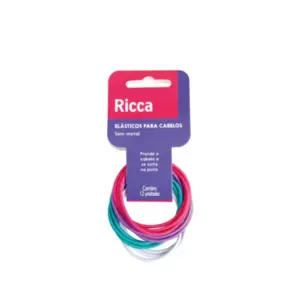 Elástico de Cabelo Ricca fino Summer Com 12 unidades