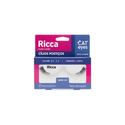 Cílios Postiços Ricca Cat Eyes Super Cat Com 1 unidades