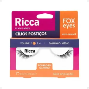 Cílios Postiços Ricca Fox Eyes Poderoso Gatinho Com 1 unidade