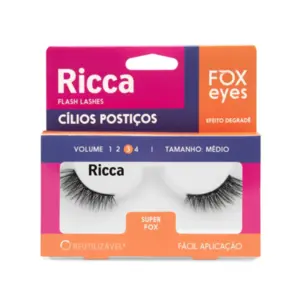 Cílios Postiços Ricca Fox Eyes Super Fox Com 1 unidades