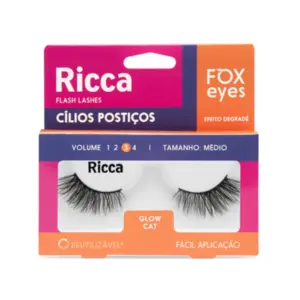 Cílios Postiços Ricca Fox Eyes Glow Cat Com 1 unidade