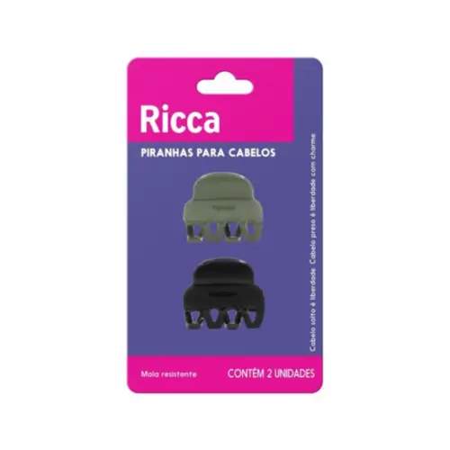 Piranha para Cabelo Ricca Classic Mini Winter Com 2 unidades